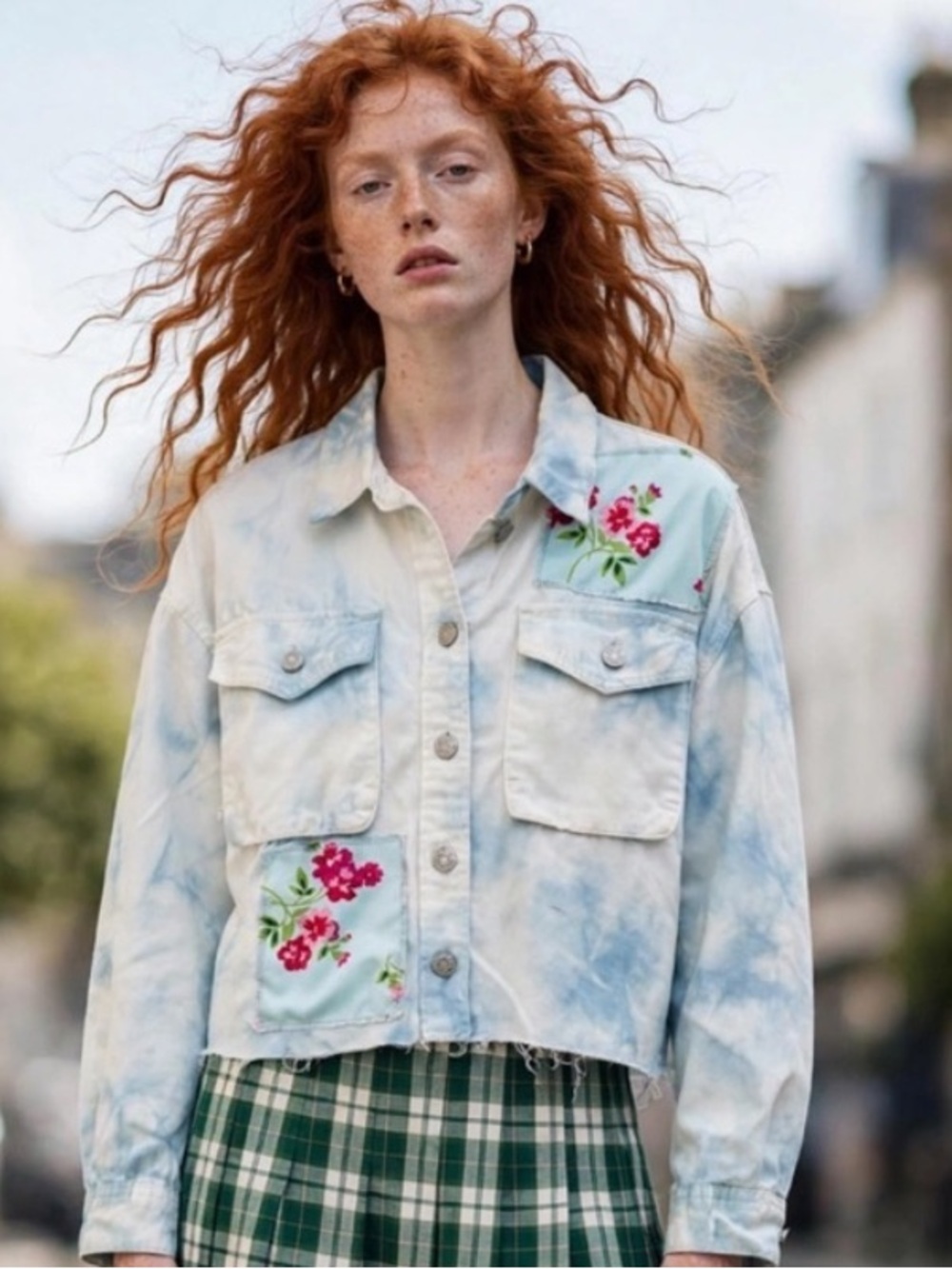 Kensie patchwork cotton jacket